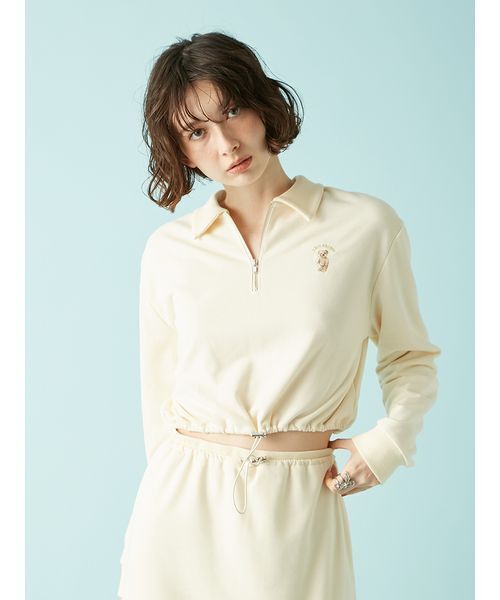 LILY BROWN Lily Bearハーフジップクロップドスウェット【新品】 WEB限定カラー】Lily Bearハーフジップクロップドスウェット