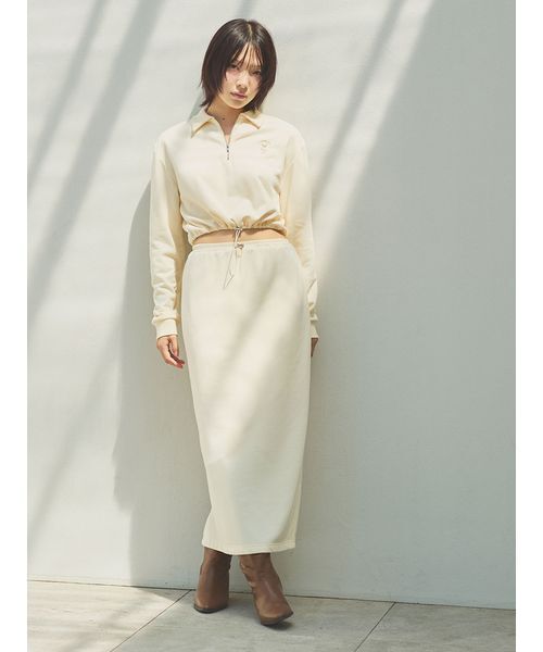 LILY BROWN Lily Bearハーフジップクロップドスウェット【新品】 LILY BROWN トレーナー スウェット Lily Bearハーフジップ