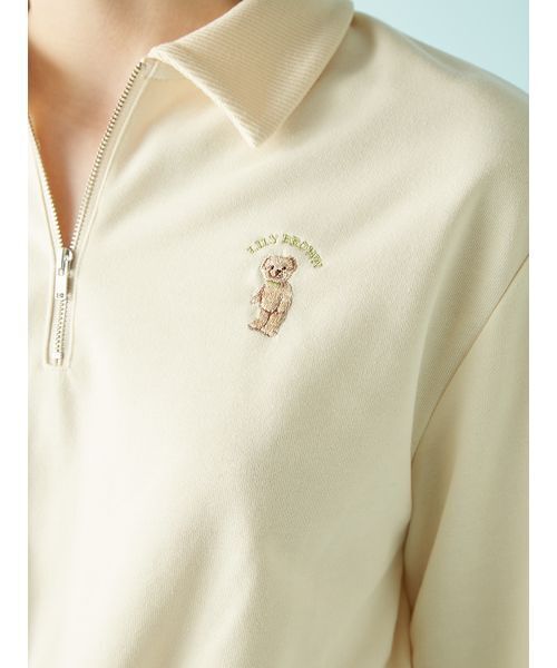 Lily Bearハーフジップクロップドスウェット（スウェット
