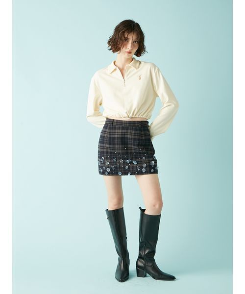 LILY BROWN（リリーブラウン）の「Lily Bearハーフジップクロップドスウェット（スウェット・レディース・ピンク/ネイビー/グレー/アイボリー/その他・F）」の18枚目の写真