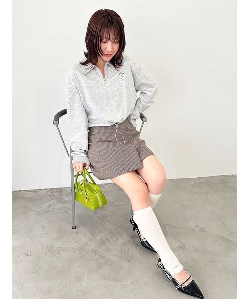 Lily Bearハーフジップクロップドスウェット（スウェット