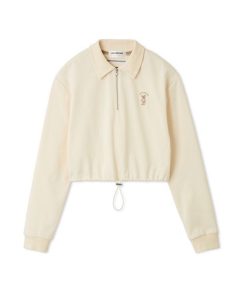 LILY BROWN（リリーブラウン）の「Lily Bearハーフジップクロップドスウェット（スウェット・レディース・ピンク/ネイビー/グレー/アイボリー/その他・F）」の21枚目の写真