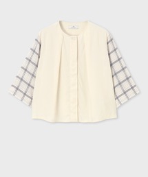 paul smith ポールスミス 切り替えノーカラーブラウス　シャツ Paul Smith｜ポール・スミスのシャツ/ブラウス（ノーカラー