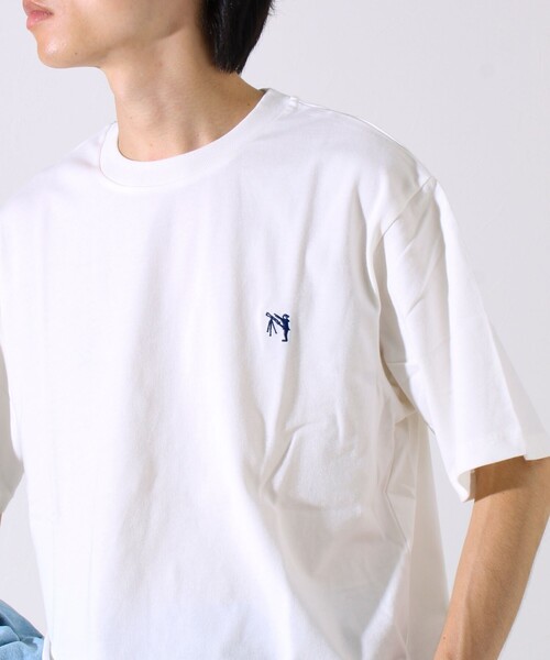 GLOSTER(グロスター)の「【GLOSTER/グロスター】BOY刺繍入り ボーイフレンドTシャツ(Tシャツ/カットソー・メンズ・ブルー系その他7/ダークネイビー/ピンク系その他3/ホワイト・M/L/S)」の1枚目の写真