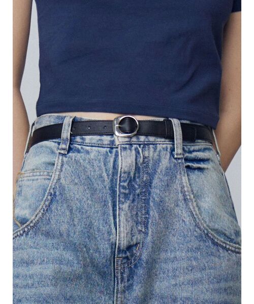 EMODA(エモダ)の「ヴィンテージライクベーシックベルト(ベルト・レディース・ブラック・FREE)」の1枚目の写真