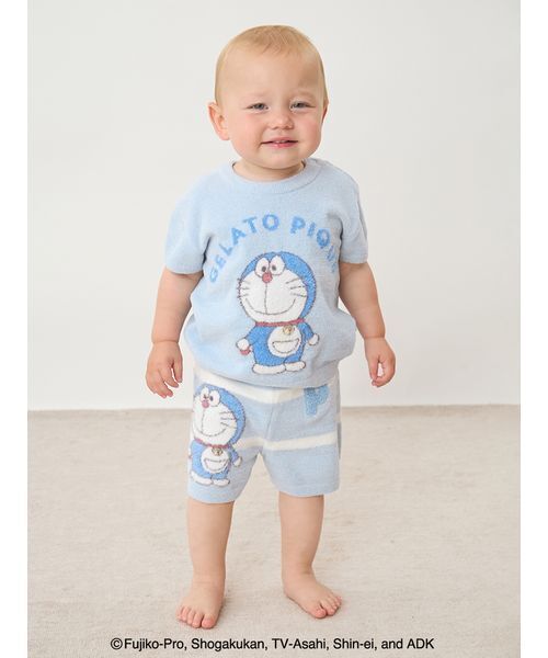 ドラえもん】【ベビー】ジャガードプルオーバー&ショートパンツセット