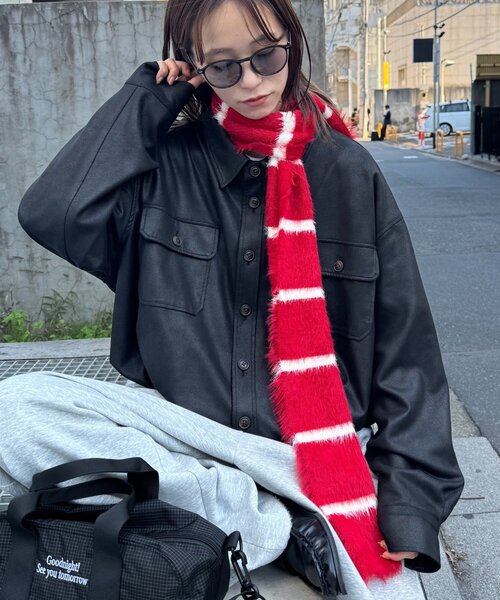 CIAOPANIC TYPY（チャオパニックティピー）の「【UNISEX】レザーシャツジャケット（ブルゾン・レディース・ブラック/ブラウン/グレー・LARGE/MEDIUM）」の6枚目の写真