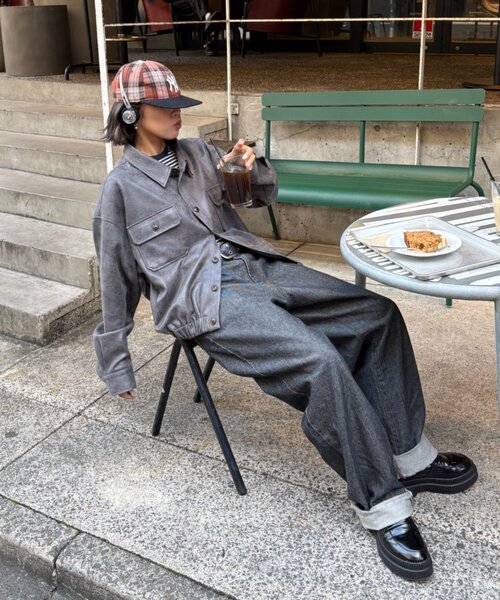 セール】【UNISEX】レザーシャツジャケット（ブルゾン）｜CIAOPANIC