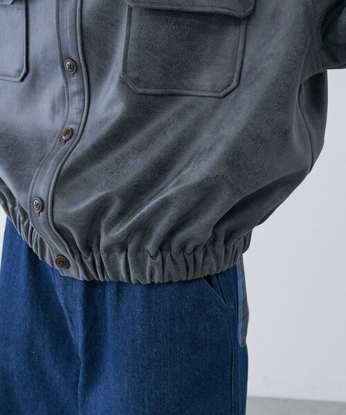 セール】【UNISEX】レザーシャツジャケット（ブルゾン）｜CIAOPANIC