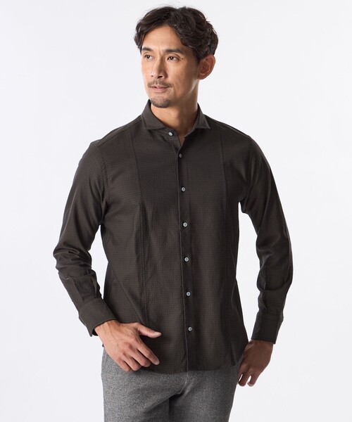 EPOCA UOMO（エポカウォモ）の「ドビーストレッチシャツ（シャツ/ブラウス・メンズ・チャコールグレー/ライトグレー/ダークネイビー・46/48）」の2枚目の写真
