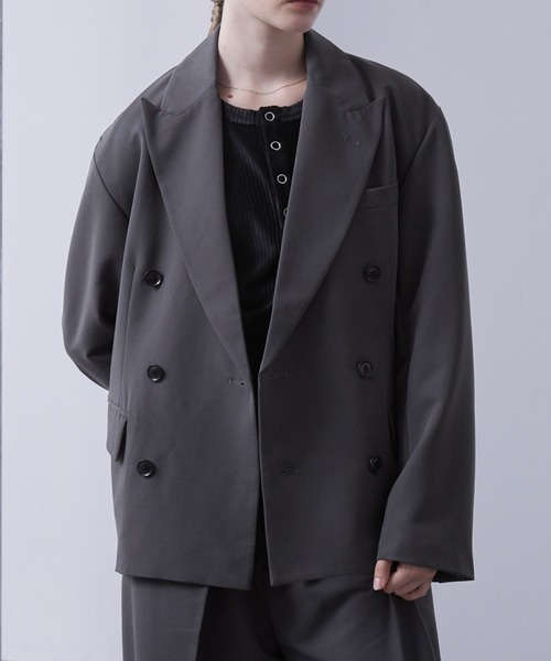 セミショート モードダブルテーラードジャケット【セットアップ対応