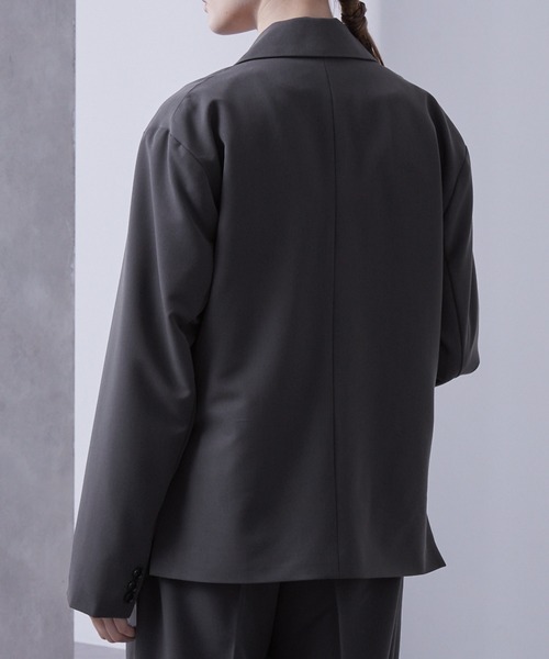 Loose/ルース（ルース）の「セミショート モードダブルテーラードジャケット【セットアップ対応】（テーラードジャケット・メンズ・ブラック/チャコールグレー・L/M/S）」の8枚目の写真