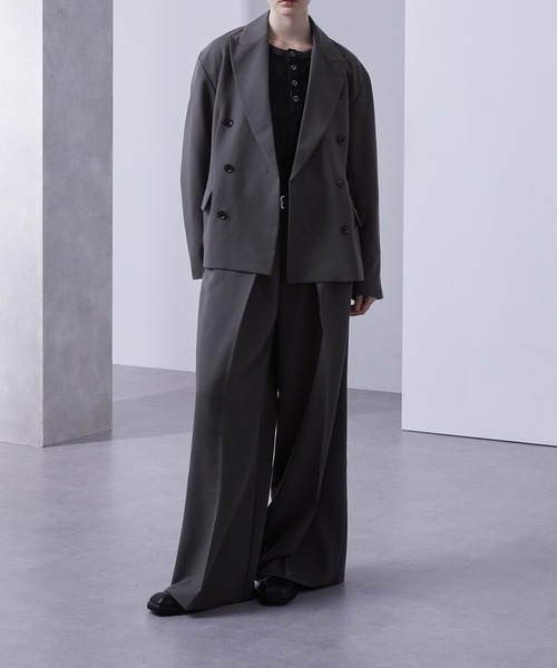 Loose/ルース（ルース）の「セミショート モードダブルテーラードジャケット【セットアップ対応】（テーラードジャケット・メンズ・ブラック/チャコールグレー・L/M/S）」の11枚目の写真