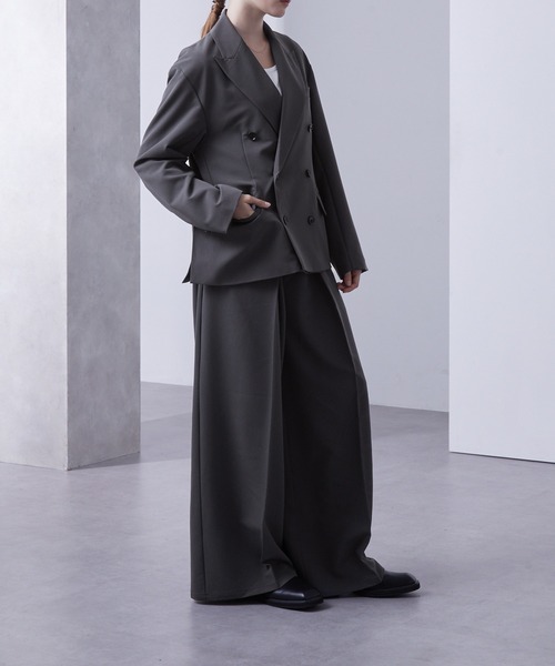 Loose/ルース（ルース）の「セミショート モードダブルテーラードジャケット【セットアップ対応】（テーラードジャケット・メンズ・ブラック/チャコールグレー・L/M/S）」の13枚目の写真