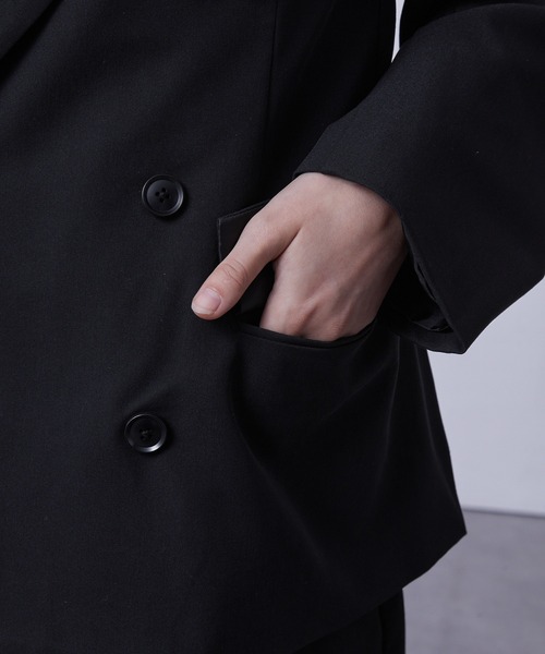 Loose/ルース（ルース）の「セミショート モードダブルテーラードジャケット【セットアップ対応】（テーラードジャケット・メンズ・ブラック/チャコールグレー・L/M/S）」の18枚目の写真