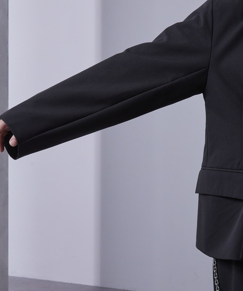 Loose/ルース（ルース）の「セミショート モードダブルテーラードジャケット【セットアップ対応】（テーラードジャケット・メンズ・ブラック/チャコールグレー・L/M/S）」の21枚目の写真