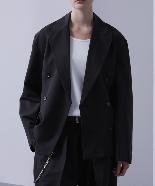 セミショート モードダブルテーラードジャケット【セットアップ