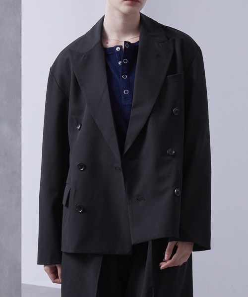 セミショート モードダブルテーラードジャケット【セットアップ対応