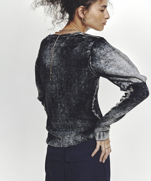 ROSE BUD(ローズバッド)の「(mici)VOLUME SLEEVE KNIT TOP(ニット/セーター・レディース・ブラック/ブルー・ONE SIZE)」の1枚目の写真