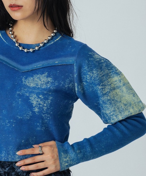 ROSE BUD(ローズバッド)の「(mici)VOLUME SLEEVE KNIT TOP(ニット/セーター・レディース・ブラック/ブルー・ONE SIZE)」の22枚目の写真