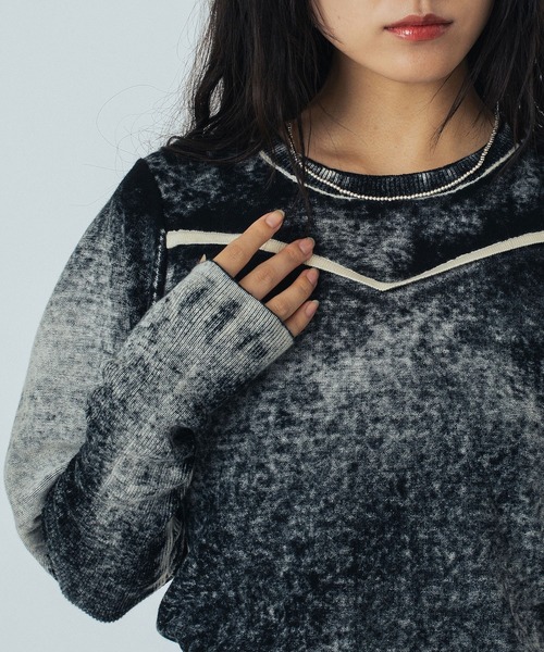 ROSE BUD(ローズバッド)の「(mici)VOLUME SLEEVE KNIT TOP(ニット/セーター・レディース・ブラック/ブルー・ONE SIZE)」の7枚目の写真