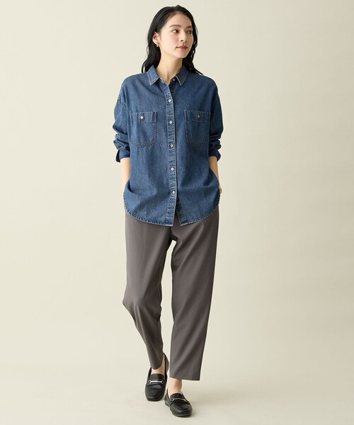 ANY（エニィ）の「オーバーデニムシャツ（シャツ/ブラウス・レディース・グレー系/ダルブルー系・F）」の8枚目の写真