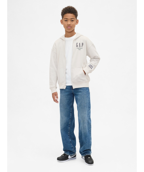 GAP（ギャップ）の「30th アニバーサリー ヴィンテージソフト GAPロゴ ジップアップパーカー (キッズ)（パーカー・キッズ・グリーン/ネイビー/オフホワイト/グレー・120cm/130cm/140cm/150cm/160cm）」の14枚目の写真