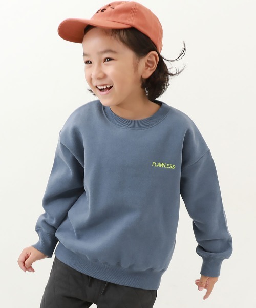 セール】スフレスウェット ワンポイント刺繍 裏起毛 トレーナー