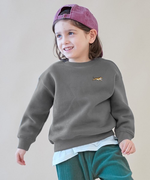 セール】スフレスウェット ワンポイント刺繍 裏起毛 トレーナー