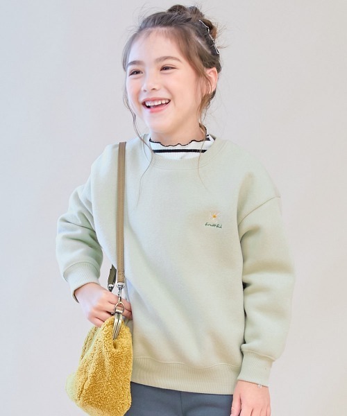 セール】スフレスウェット ワンポイント刺繍 裏起毛 トレーナー