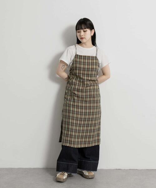THE GOODLAND MARKET（ザグッドランドマーケット）の「cwtch　CHECK CAMI APRON（ワンピース・レディース・グリーン/グレー・FREE）」の9枚目の写真