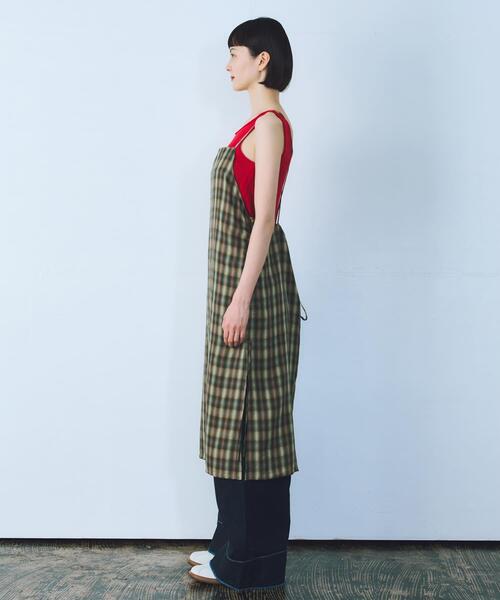 THE GOODLAND MARKET（ザグッドランドマーケット）の「cwtch　CHECK CAMI APRON（ワンピース・レディース・グリーン/グレー・FREE）」の11枚目の写真