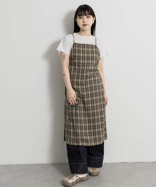 THE GOODLAND MARKET（ザグッドランドマーケット）の「cwtch　CHECK CAMI APRON（ワンピース・レディース・グリーン/グレー・FREE）」の12枚目の写真