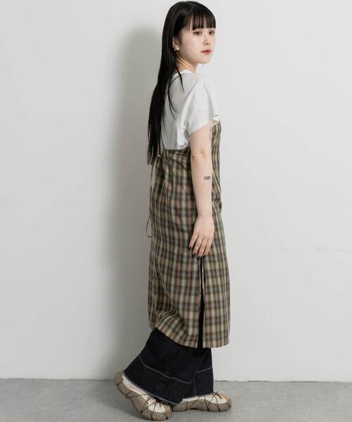 THE GOODLAND MARKET（ザグッドランドマーケット）の「cwtch　CHECK CAMI APRON（ワンピース・レディース・グリーン/グレー・FREE）」の13枚目の写真