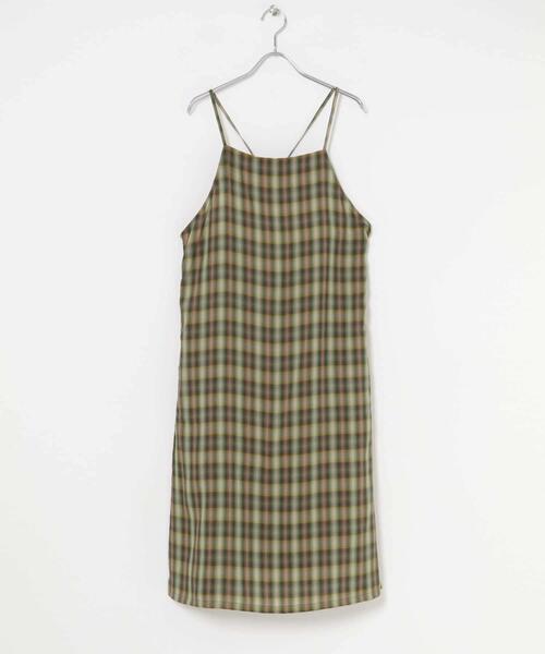 THE GOODLAND MARKET（ザグッドランドマーケット）の「cwtch　CHECK CAMI APRON（ワンピース・レディース・グリーン/グレー・FREE）」の16枚目の写真