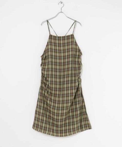 THE GOODLAND MARKET（ザグッドランドマーケット）の「cwtch　CHECK CAMI APRON（ワンピース・レディース・グリーン/グレー・FREE）」の17枚目の写真
