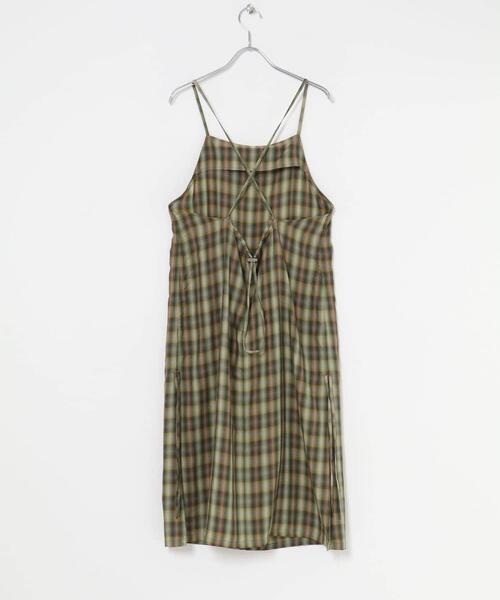 THE GOODLAND MARKET（ザグッドランドマーケット）の「cwtch　CHECK CAMI APRON（ワンピース・レディース・グリーン/グレー・FREE）」の18枚目の写真