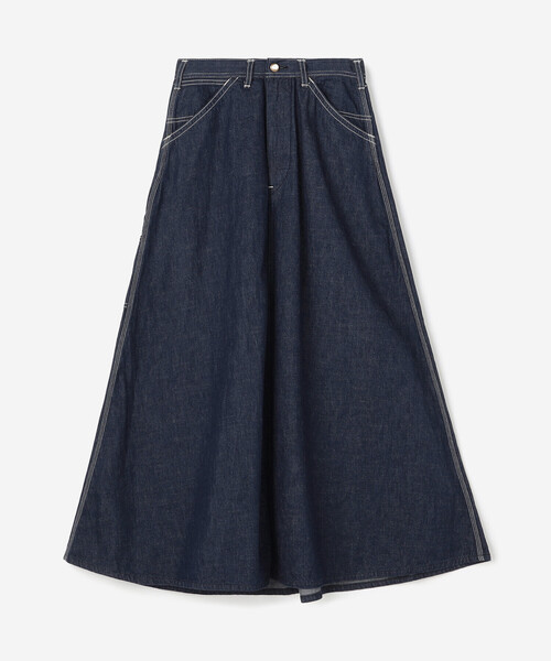 orSlow(オアスロウ)の「orSlow | DENIM PAINTER LONG SKIRT WOMEN(デニムスカート・レディース・インディゴブルー・1)」の7枚目の写真