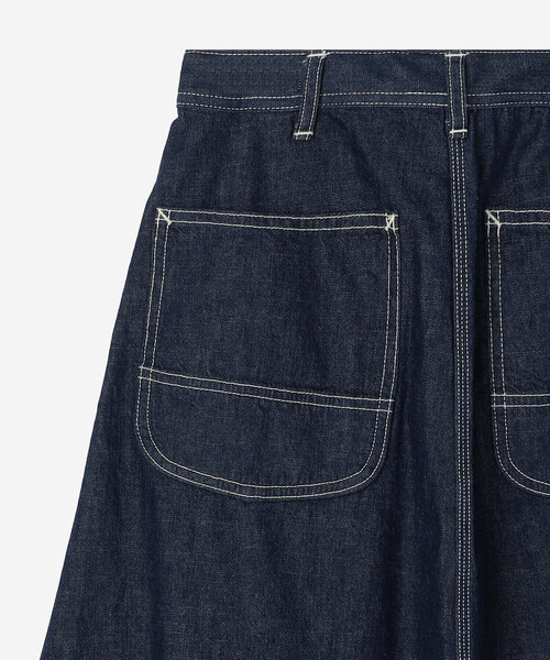 orSlow(オアスロウ)の「orSlow | DENIM PAINTER LONG SKIRT WOMEN(デニムスカート・レディース・インディゴブルー・1)」の10枚目の写真