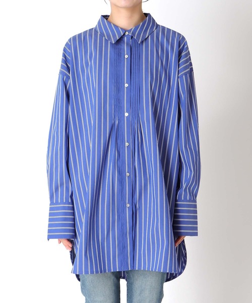 Three Four Time(スリーフォータイム)の「ピンタックビッグシャツ(シャツ/ブラウス・レディース・ホワイト/ネイビー・FREE)」の22枚目の写真