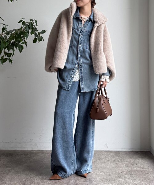 フェイクファーリバーシブルコート（その他アウター）｜DouDou