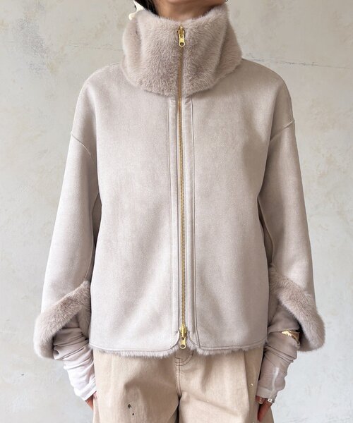 DouDou(ドゥドゥ)の「フェイクファーリバーシブルコート(その他アウター・レディース・ブラウン/グレイッシュベージュ・FREE)」の11枚目の写真