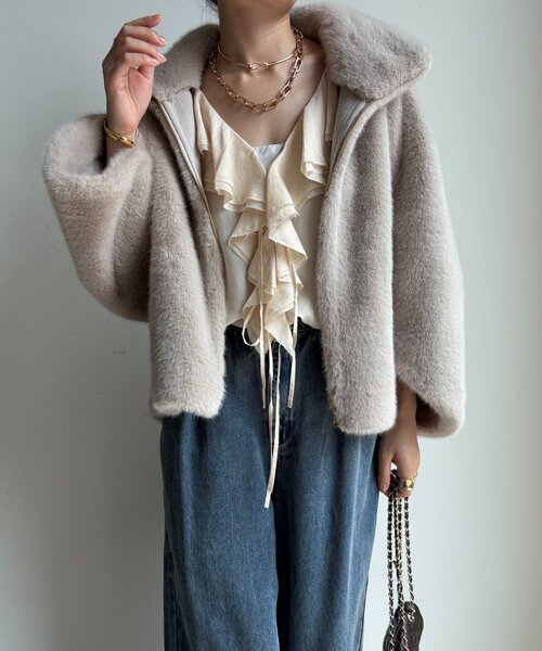セール】フェイクファーリバーシブルコート（その他アウター）｜DouDou