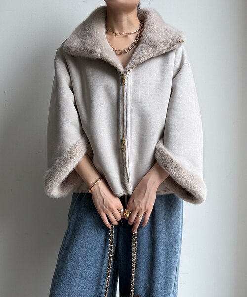 DouDou（ドゥドゥ）の「フェイクファーリバーシブルコート（その他