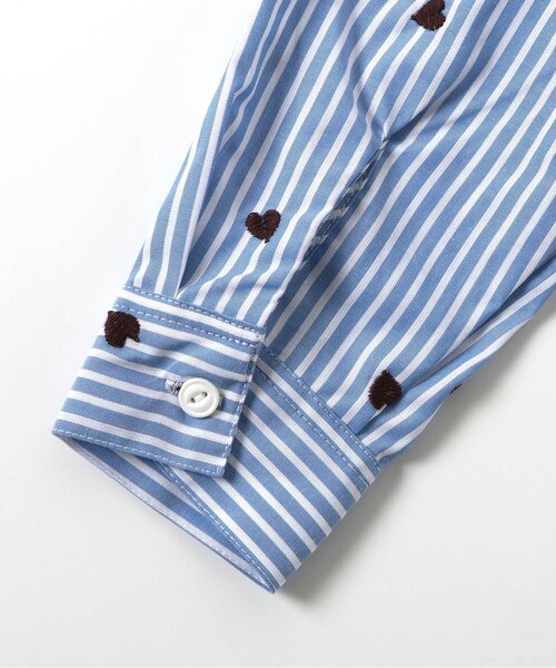 セール】【リンク】ハート刺繍ストライプシャツ（シャツ/ブラウス