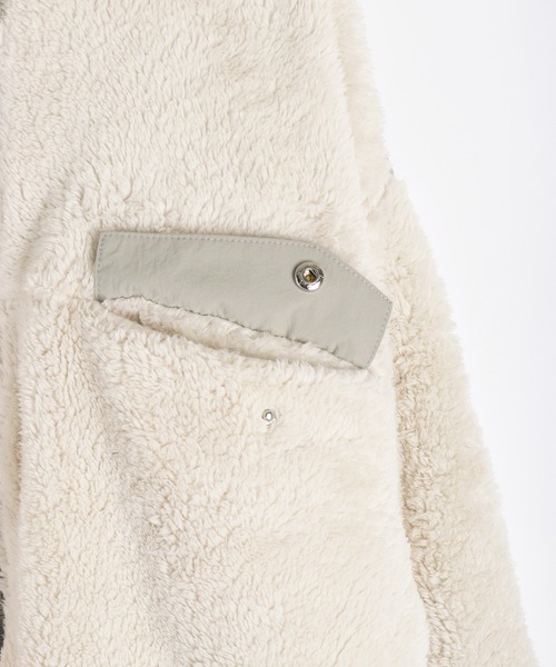 GERRY（ジェリー）の「GERRY ソフトボア ナイロン切替 スタンドカラージャケット（その他アウター・メンズ・アイボリー/ブラック/ブルー・L/M）」の6枚目の写真