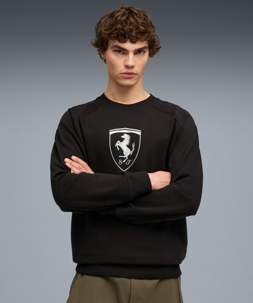 PUMA(プーマ)の「PUMA プーマ メンズ フェラーリ スポーツウェア シールド クルー スウェッ(スウェット・メンズ・ブラック/ヘザーグレー・X-LARGE/X-SMALL/SMALL/MEDIUM/LARGE)」の1枚目の写真