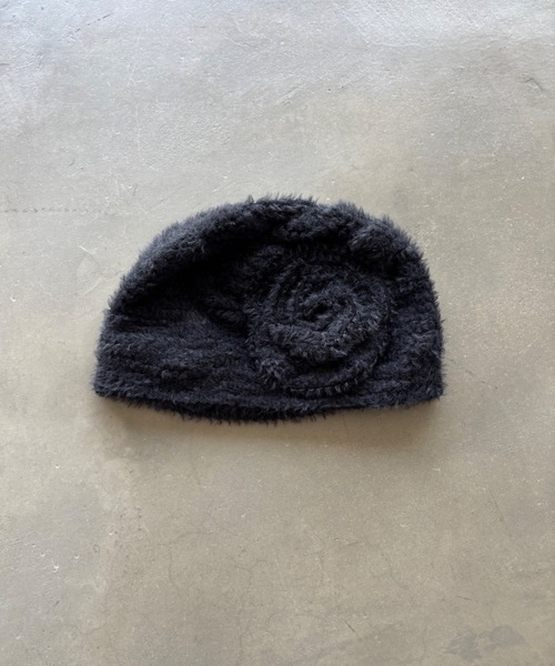 SHAGGIE（シャギー）の「バラ付きニット帽（ニットキャップ/ビーニー・レディース・ブラック/グレー・FREE）」の12枚目の写真