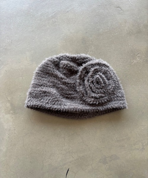 SHAGGIE（シャギー）の「バラ付きニット帽（ニットキャップ/ビーニー・レディース・ブラック/グレー・FREE）」の21枚目の写真