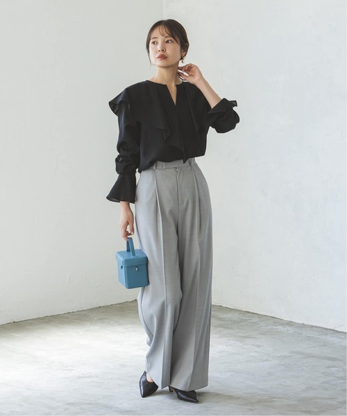 Noble(ノーブル)の「《追加》ブライトシアーフリルブラウス(シャツ/ブラウス・レディース・ホワイト/ブラック/ライトグリーン・FREE)」の6枚目の写真